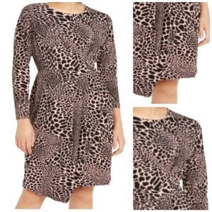 Alfani leapard print faux wrap dress